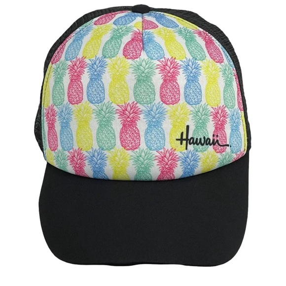 Surfware Hawaii Multicolor Pineapple Mesh Snapback Trucker Hat Adjustable Cap - Picture 1 of 2